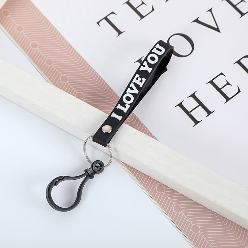 In Stock PVC Soft Rubber Keychain Pendant Letter Lobster Claw Bag Small Gift Handmade Accessory Key Chain Wholesale