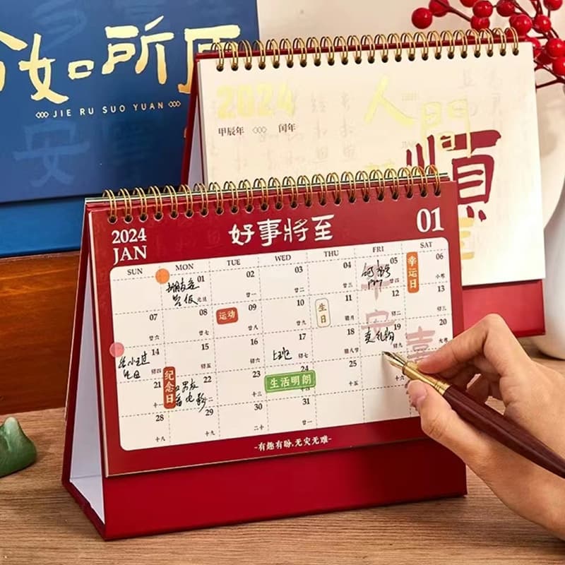Guande 2026 Year of the Horse Custom Desk Calendar Corporate Advertising Creative Calendar Custom Weekly Calendar Office Desktop Ornament