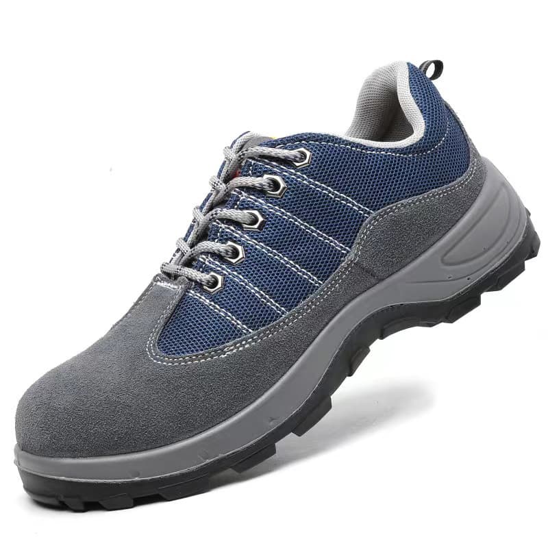 Safety Breathable Leather Work Shoes, Solid Sole, Anti-Smash, Anti-Puncture, Wear-Resistant, Cowhide