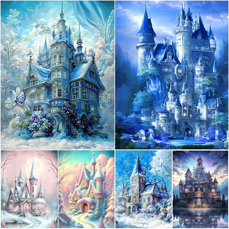Amazon Cross-border New Dream Castle Diamond Painting DIY Full Diamond Painting Home Decorative Art