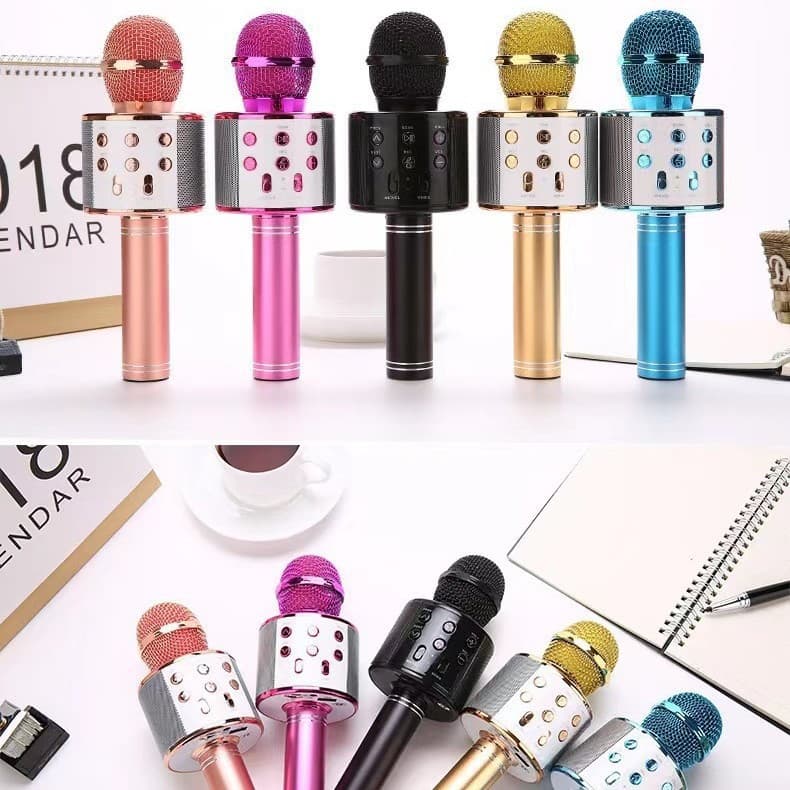 Microphone Speaker All-in-One Wireless Bluetooth Karaoke Mic for Home TV