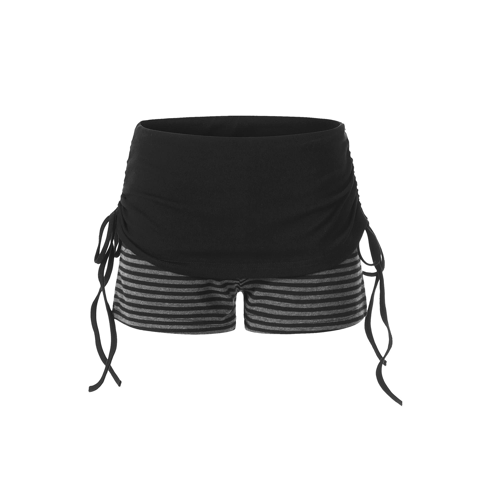 Black high-waisted shorts for hot girls in summer, thin and slim, sports thin drawstring hot pants, new summer anti-wrinkle