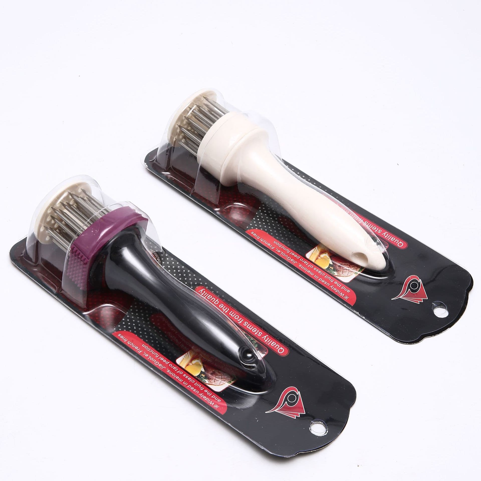 Household Steak Tenderizer with Stainless Steel Tendon Breaker Needle, Outdoor BBQ Pork Rib Loosener and Meat Hammer