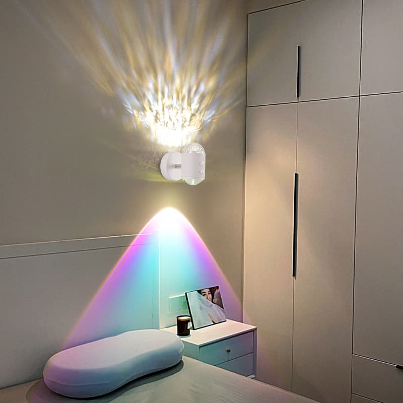 Trendy Dual-Head Heart-Shaped Sunset Ripple Atmosphere Light for Bedroom Living Room Live Streaming Background Light