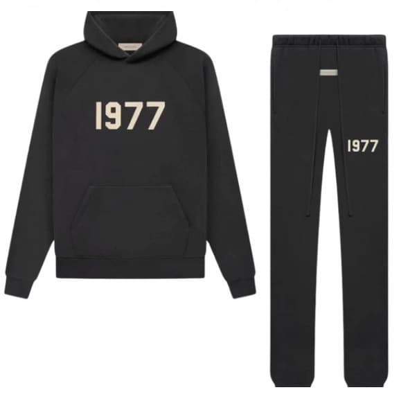 2022SS new cross-border hooded sweatshirt black letter printing FOG double line ESSENTIALS set 1977