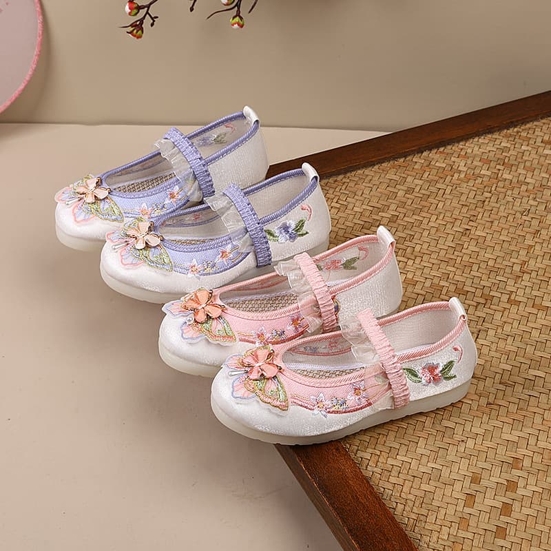 Girls' traditional style shoes, spring children's Hanfu shoes, ancient costume Hanfu national style shoes, girls' ethnic style embroidered shoes