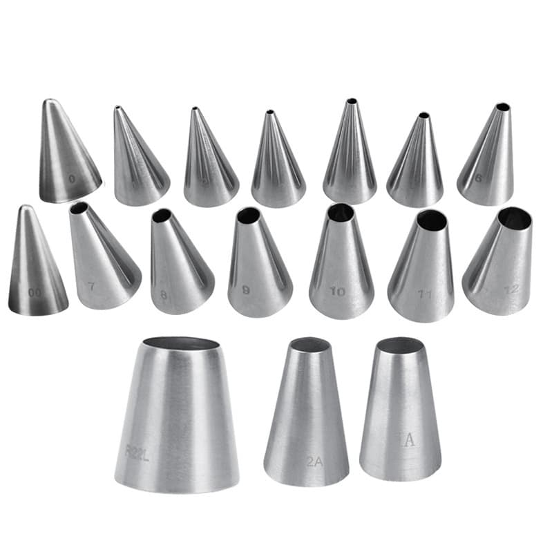 304 stainless steel round writing nozzle, baking decoration tool, small, medium and large cake cookie cream nozzle