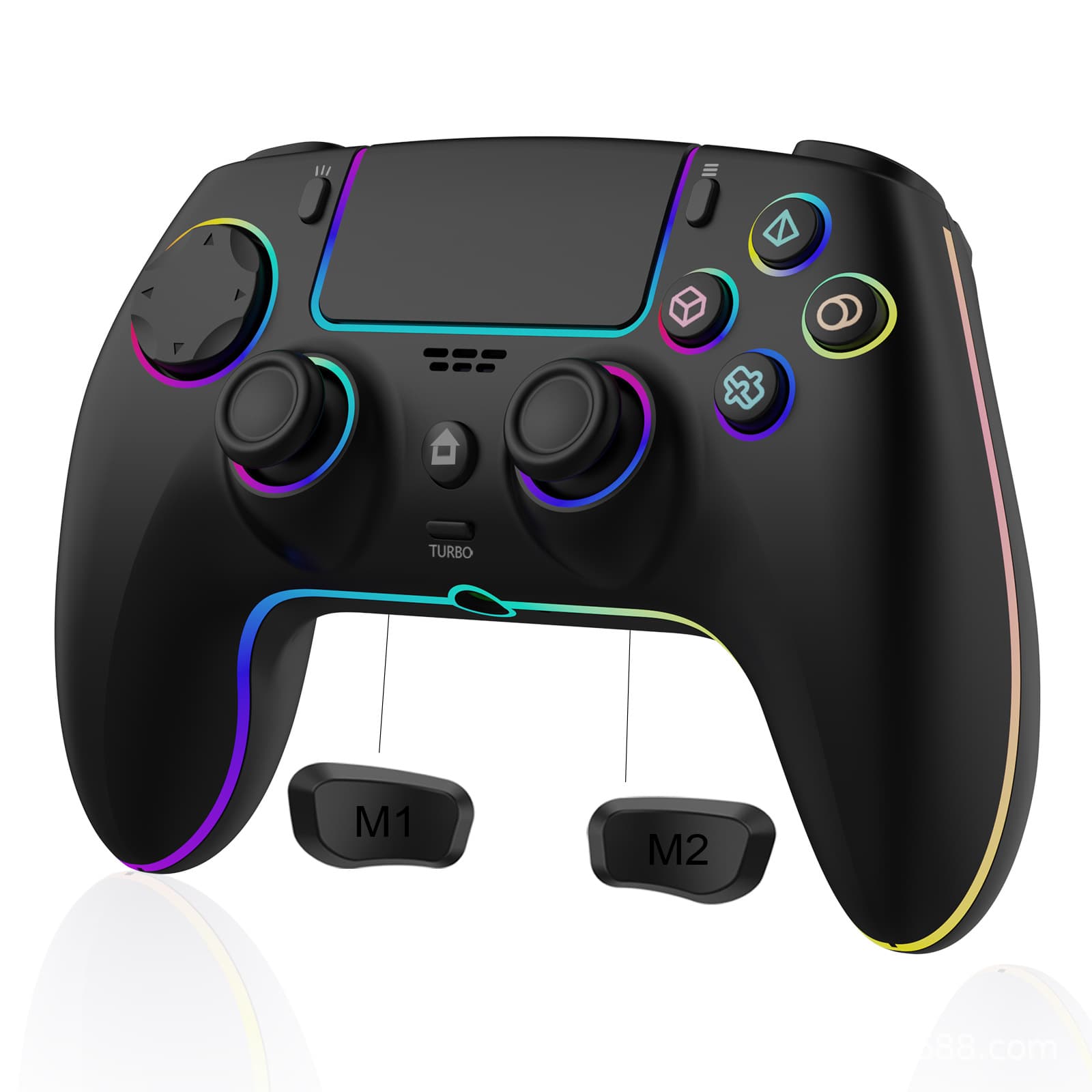 Jingzhan Compatible with SONY PS5 Wired and Wireless Pro Controller RGB Light Hall Effect Vibration PC/Steam Controller