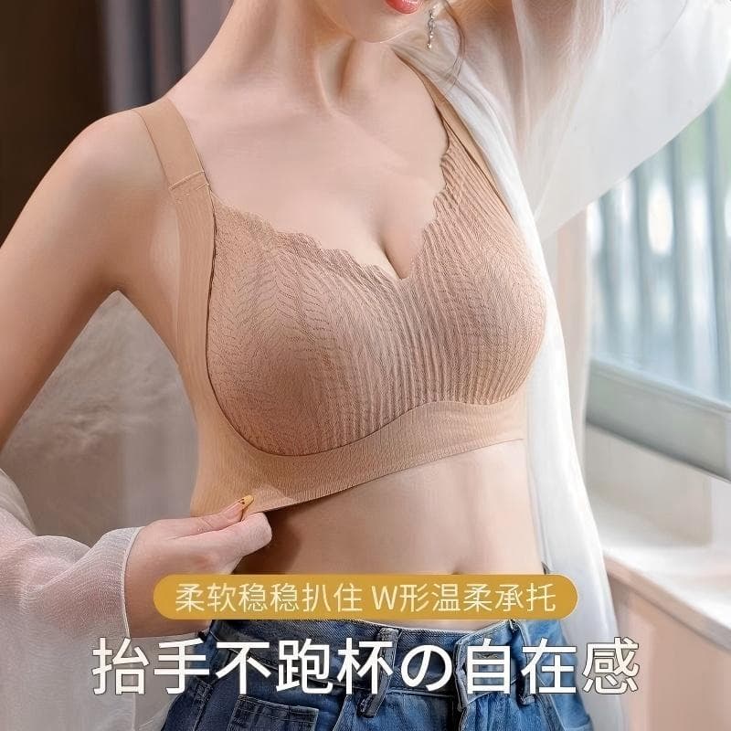 Factory Direct Soft Support Underwear for Women Lift Push-Up Anti-Sagging Side-Boob Control Bra Wireless Fixed Cup Bra