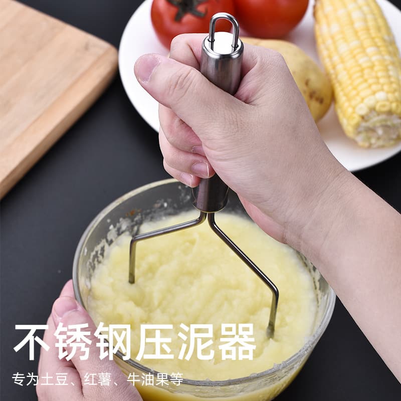 Stainless steel potato mash maker, household baby food mash maker, potato mash tool.