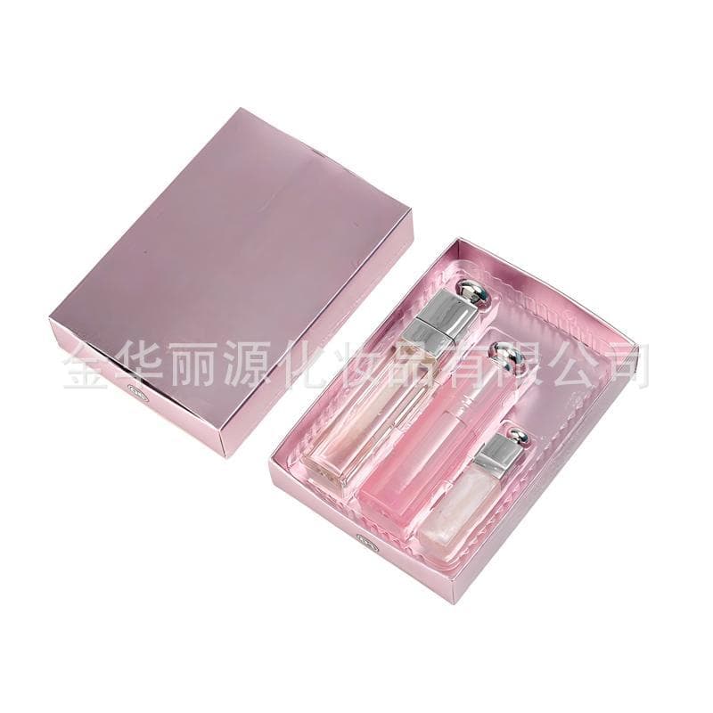 Di Jia Lip Care Trio Set: Full-Size Color-Changing 001#, Full-Size Lip Plumping Gloss 001 Sample, Lip Plumping Gloss 038 Gift Box