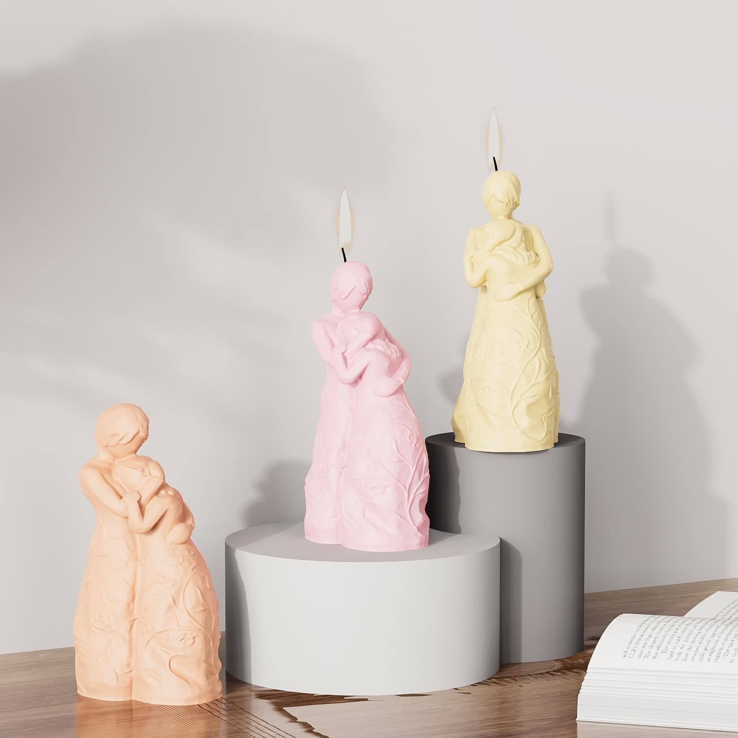 Deyi Life DIY Resin Mold Mother's Emotion Candle Mold Scented Candle Decoration Mold