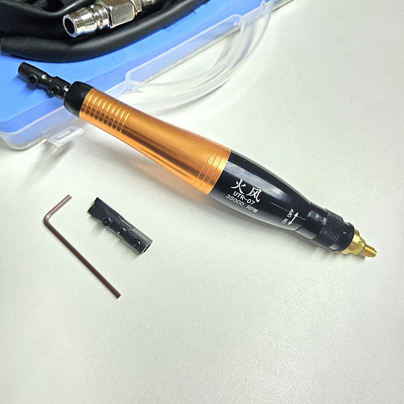 Huofeng Pneumatic Ultrasonic File Machine UTR-07, Pneumatic Grinder with Forward and Reverse Air Grinding Pen, Polishing Machine for Mold Saving