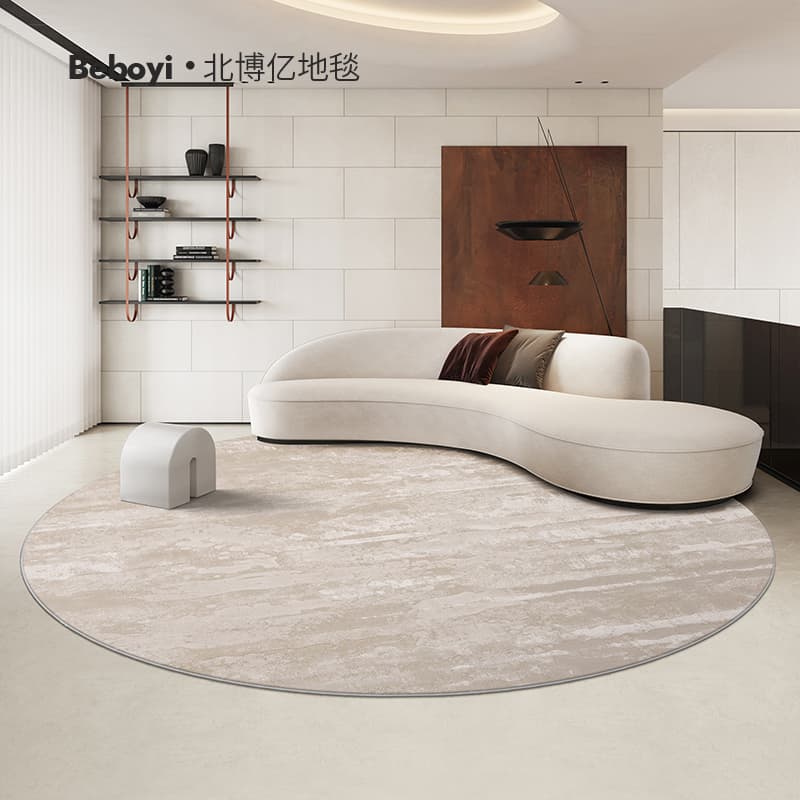 Turkish Imported Round Carpet for Living Room, Luxury High-End Villa Premium Sofa Coffee Table Rug, Bedside Rug for Bedroom