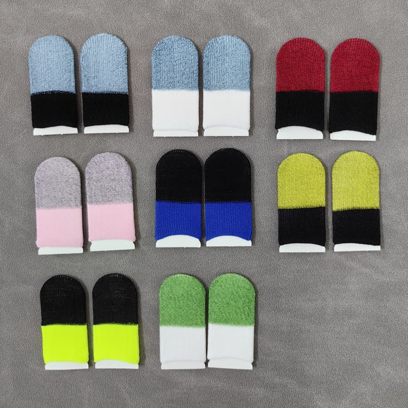 Foreign Trade E-Sports Finger Sleeves Two-Tone 5-Pair Pack Touchscreen Gaming Finger Sleeves PUBG Mobile Finger Sleeves Movement Control Pro Gift