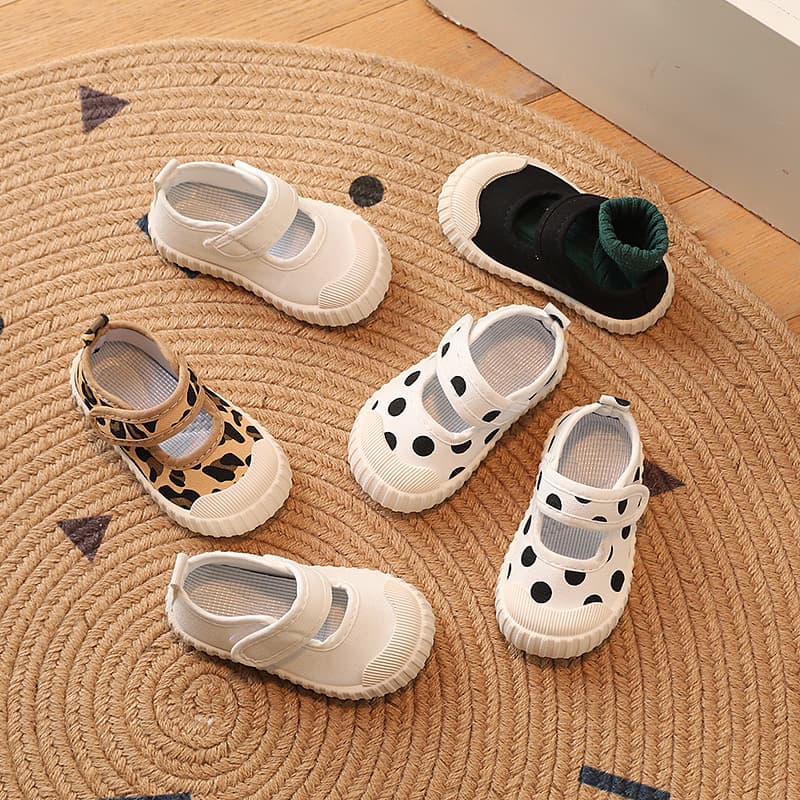 Spring Autumn Canvas Shoes For Girls 1-7 Years Old Soft Bottom Casual Shoes Princess For Kids Nursery Fabric