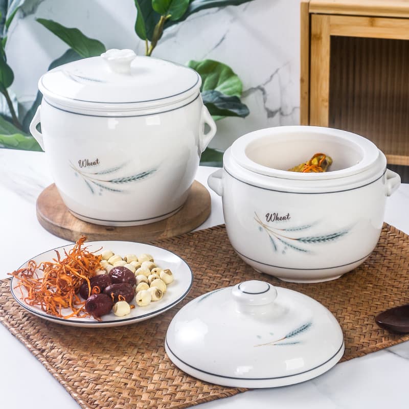 Minnan duck soup stewing pot, double-boiled soup pot, large stewing jar, chicken stewing pot, drip soup inner pot, ceramic underglaze color