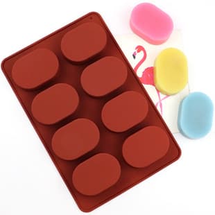 Minghao 8-Connected Oval Rare Cheese Silicone Mold, Handmade Soap Mold, DIY Baking Mousse Cake Mold