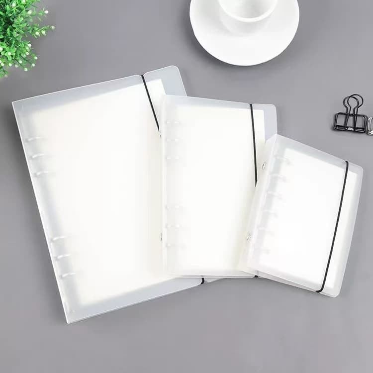Thickened PP Transparent Loose-Leaf Binder Frosted Shell Student A5/A6 Loose-Leaf Clip Line Ring Binder Plastic Material