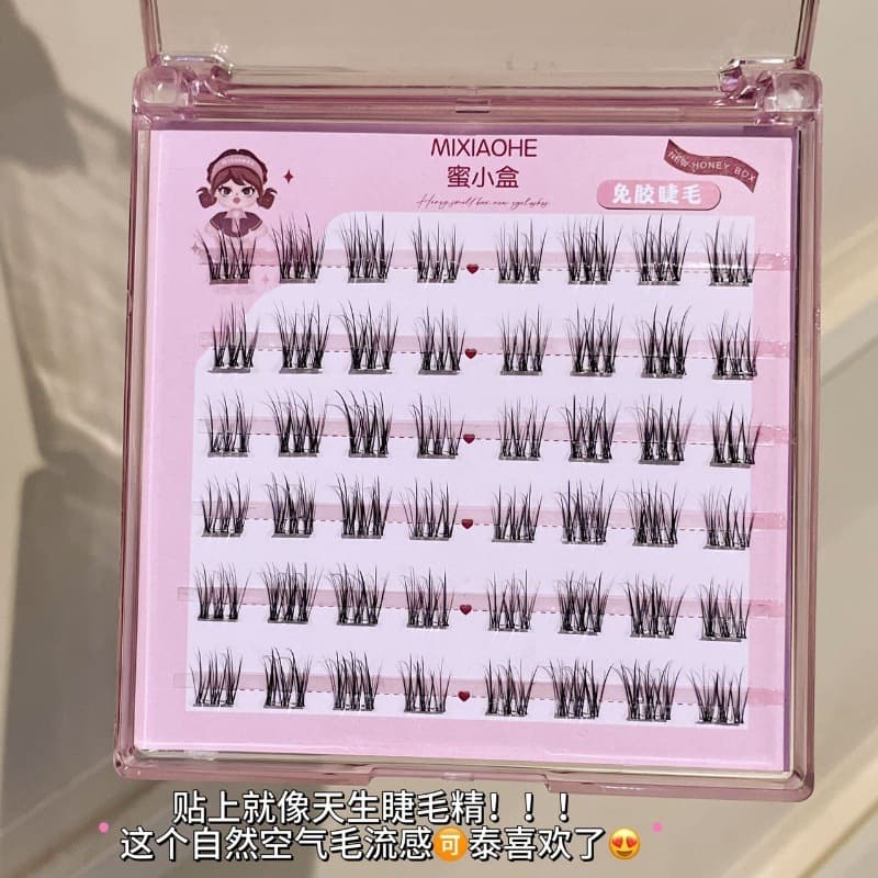 Mixiaoge Glue-Free Light Sweet Little Barbie Lashes, Clear Separation, Natural Hair Flow, Exquisite False Lashes, Transparent Feel