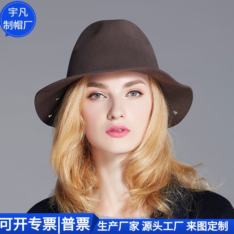 Winter British Retro Jazz Hat for Men Manufacturer, Versatile Wool Blend Hat, Simple Warm Wide Brim Fedora for Women Factory