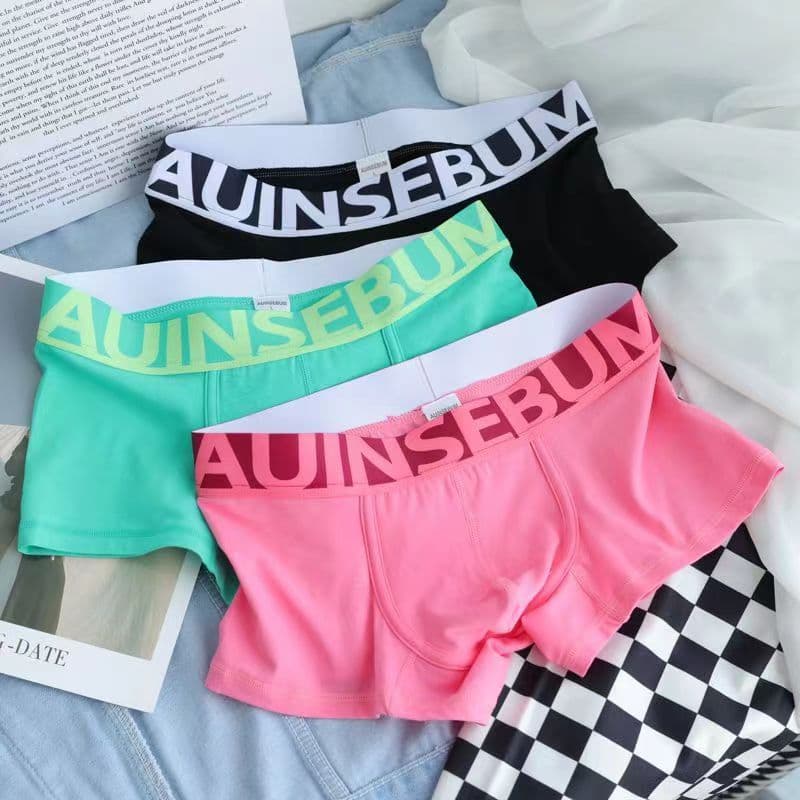 New Product AUINSE Youth Men's Underwear Pure Cotton Comfort Breathable Trendy U-Convex Boxer Briefs Sports Style Boxer Shorts