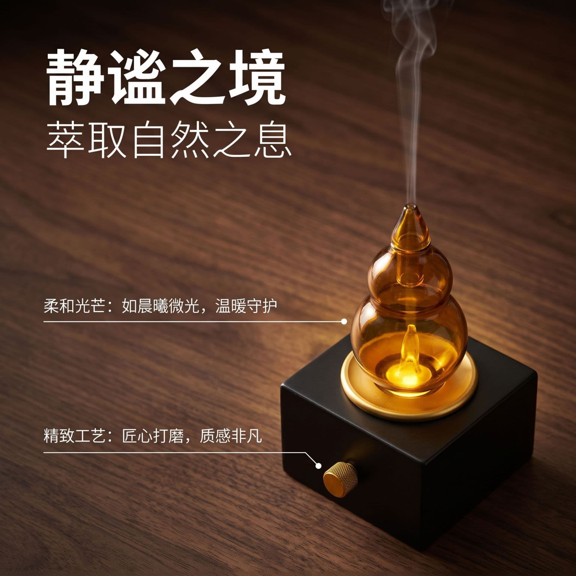 Hulu Gold & Fire Cold Fragrance Home Charging Waterless Aromatherapy Diffuser Essential Oil Atomizing Scent Diffuser