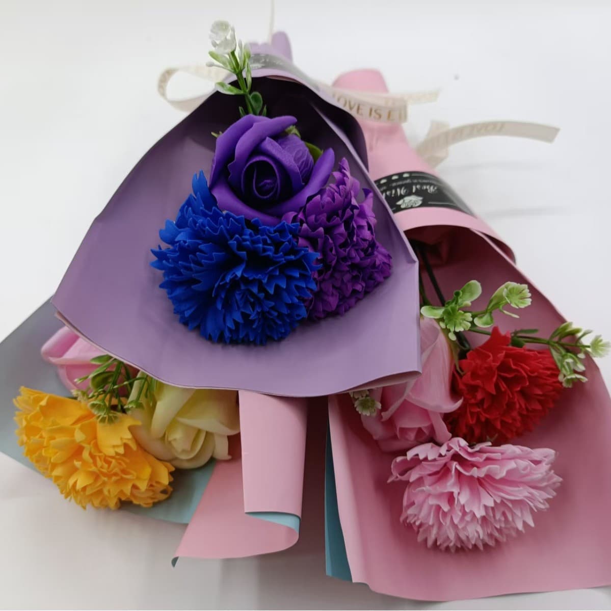 Chinese Valentine's Day single simulated carnation soap flower rose small bouquet teacher Women's Day creative gift