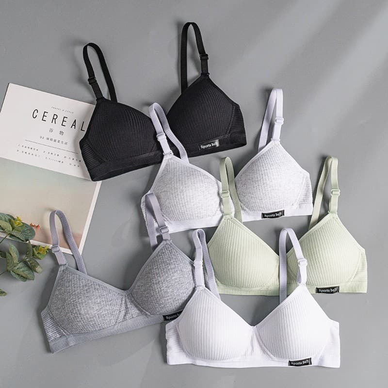 Cross-border Underwear Women Gather No Steel Ring Development Period Collapsing Accessory Breast Anti-sagging Upper-support Student Comfortable Thin Bra