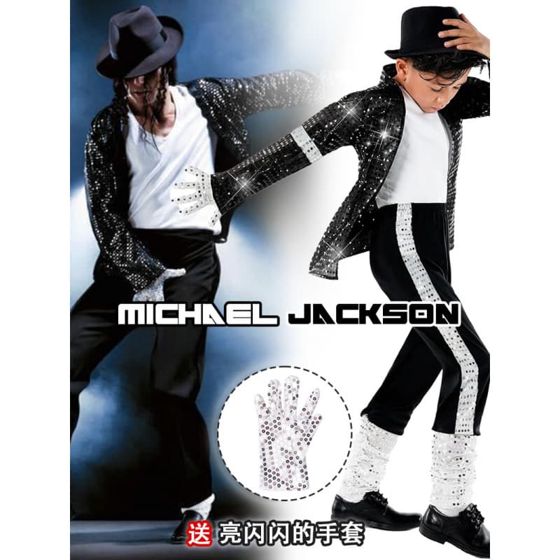 Cross-border Michael Jackson Children's Performance Costume Jackson Imitation Cos Costume MJ Dance Performance Costume