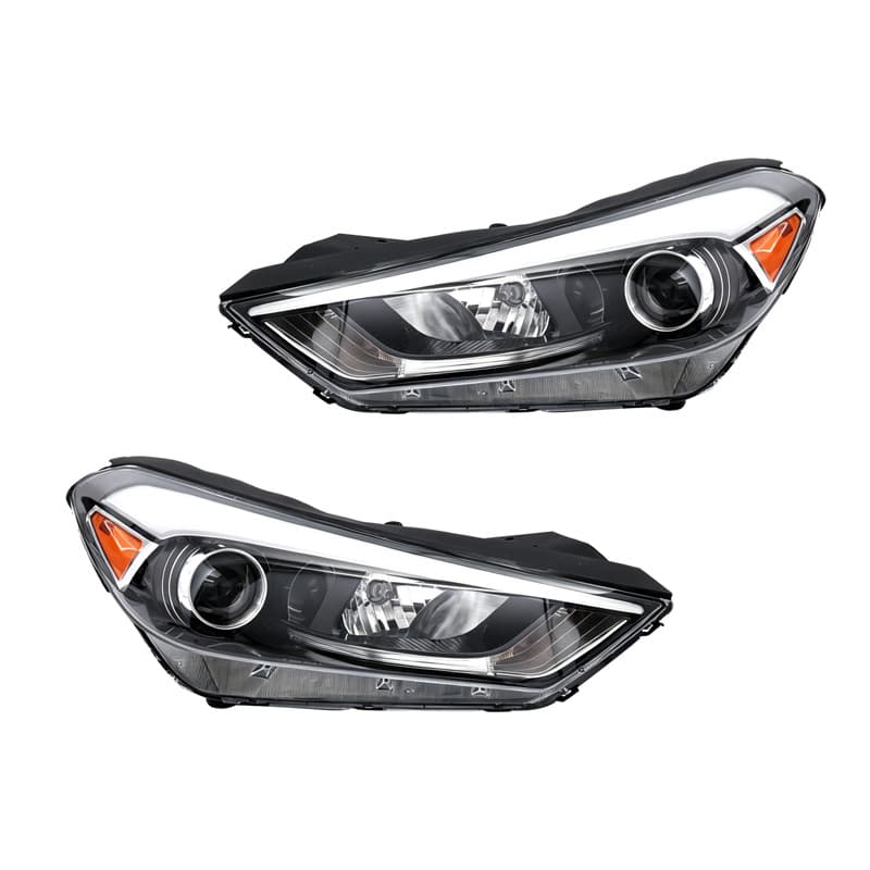 Compatible with Modern Assembly Headlight OEM Style Tucson US Spec Headlamp 2016-2018 High Trim