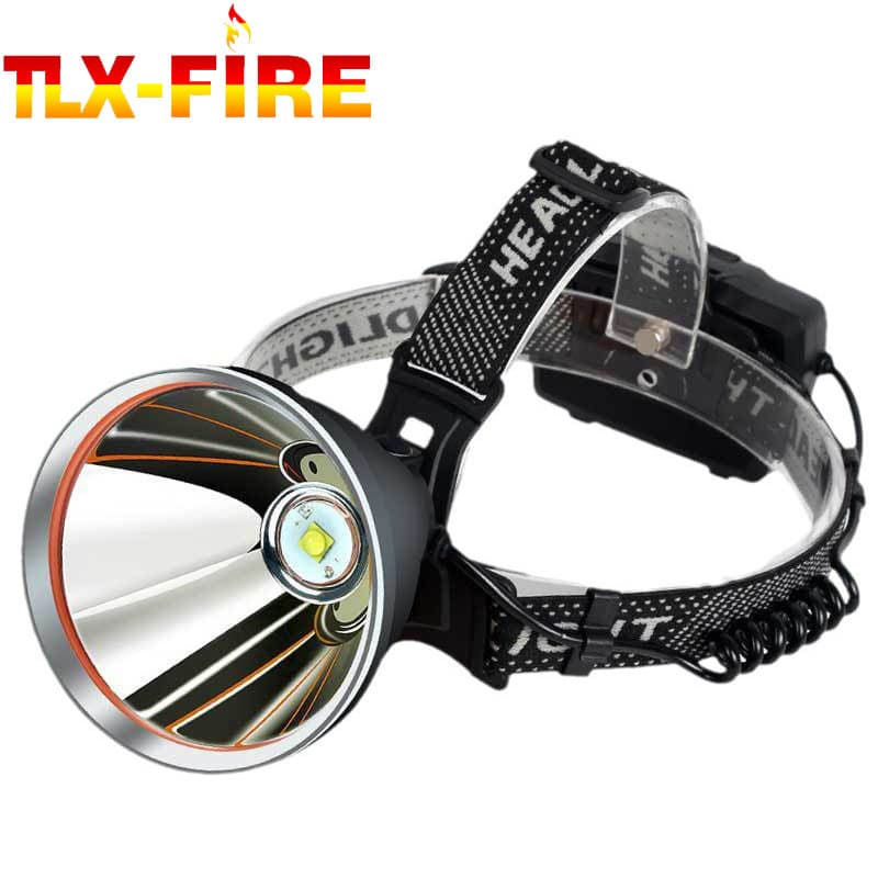 Rechargeable Large Headlamp Searchlight Mining Light White LED Night Outdoor High-Power Fishing Light USB Display High-Wattage Headlamp