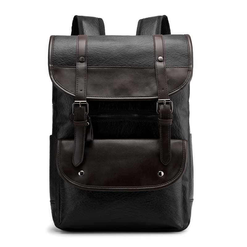 Cross-border Backpack for Men, Trendy Retro Business Computer Backpack, Large Capacity Travel Waterproof Leather Backpack
