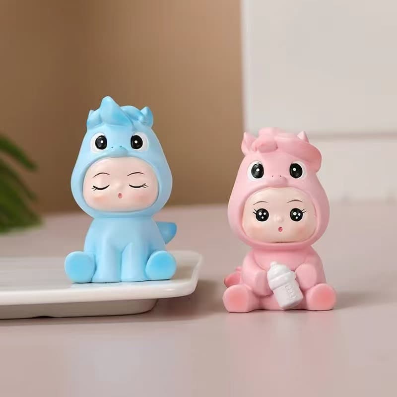 2026 Year of the Horse Baby Figurine Horse Baby Birthday Cake Baking Decoration Resin Craft Gift Statue