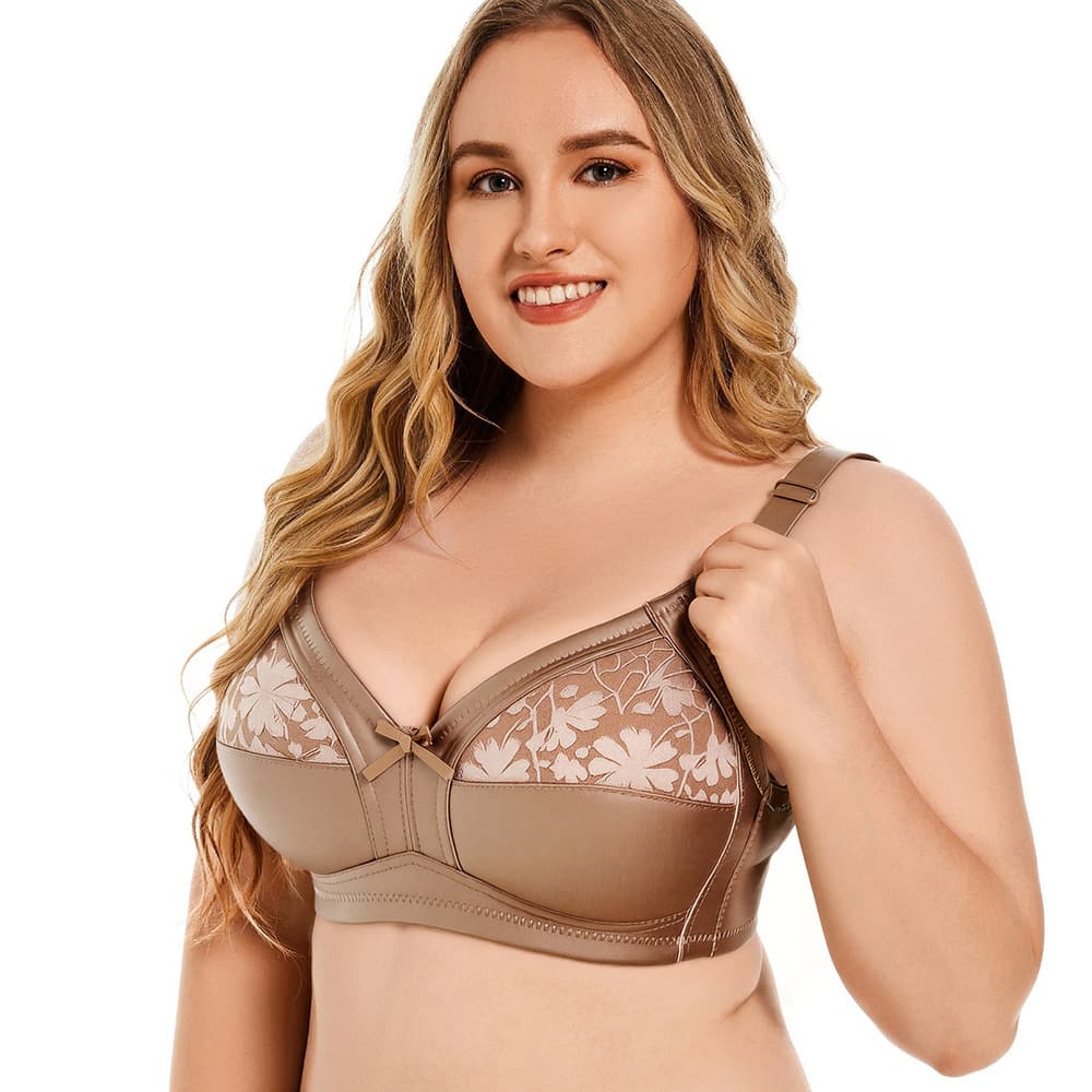 Cross-border EU/US Shein Amazon Plus Size Push-up Lace Bra for Large Bust Women, Full Coverage, Minimizer Bra for Women