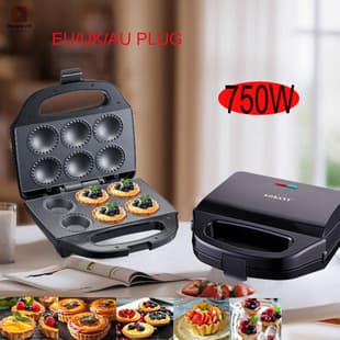 Cake Maker Small Household Double-Sided Heating 6-Hole Egg Tart Machine Anti-Scald Handle Multifunctional Snack Machine Breakfast Machine