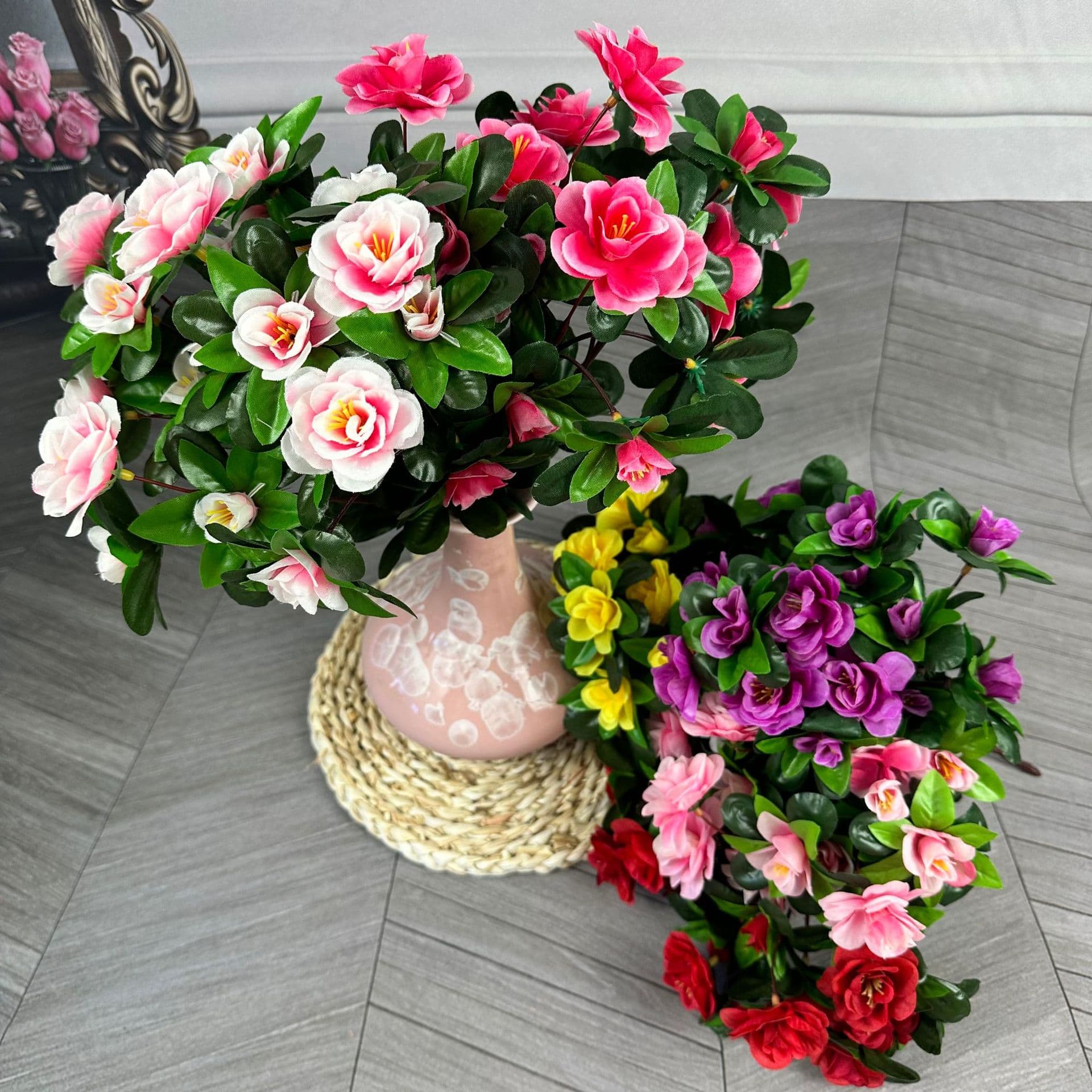 Artificial Azalea Rose Bouquet, Small Bunch, Home Decoration, Artificial Floral Art, Outdoor Photography, Wedding Supplies, Wholesale Fake Flowers