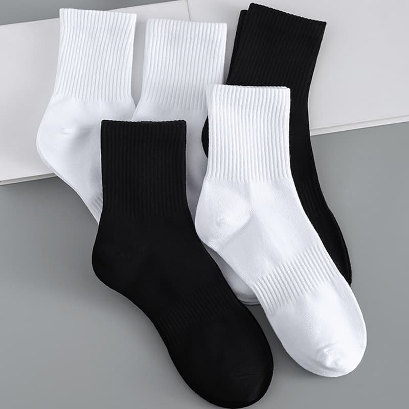 Men's Mid-Calf Socks for Spring and Autumn, Cotton, Odor-Resistant, Moisture-Wicking, Sports Socks, Waist-Hugging Mid-Calf Socks, High-Calf Socks, Long Socks