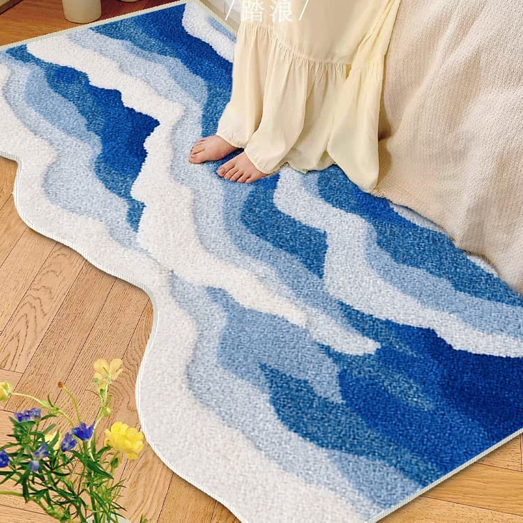 Special-shaped ocean wave imitation cashmere carpet home bedroom bedside blanket skin-friendly bay window blanket living room sofa blanket on behalf of
