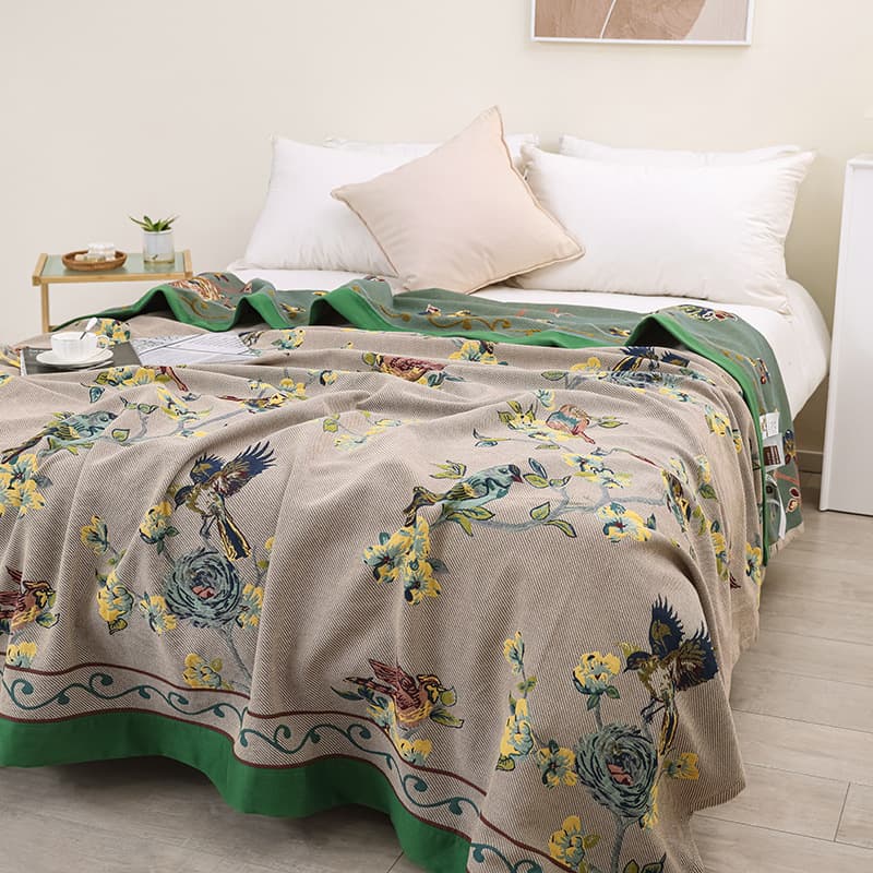 Gauze cover blanket towel cotton leisure throw nap blanket air-conditioning all-cotton premium four-season three-piece set sofa throw