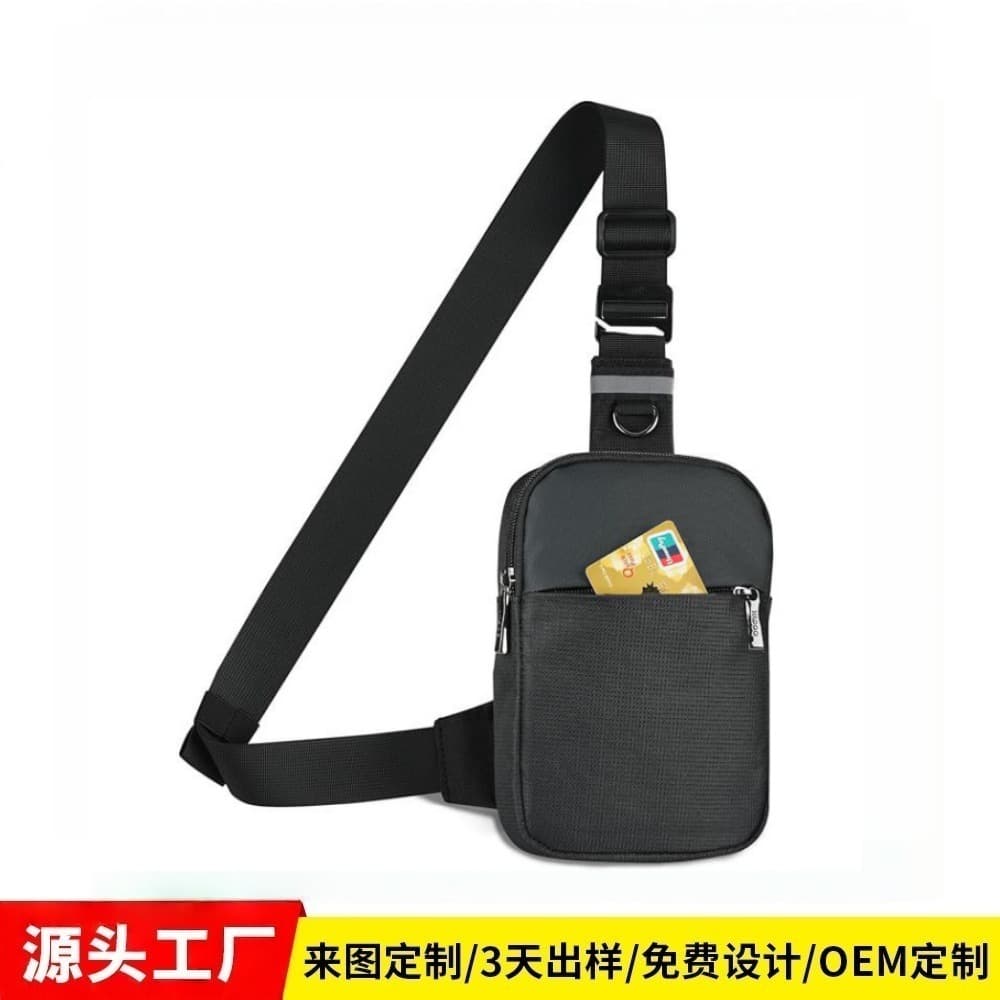Cross-border factory bestseller: Mobile phone bag/cash purse, anti-theft, convenient crossbody/shoulder bag, multi-layered nylon hanging bag/chest bag.