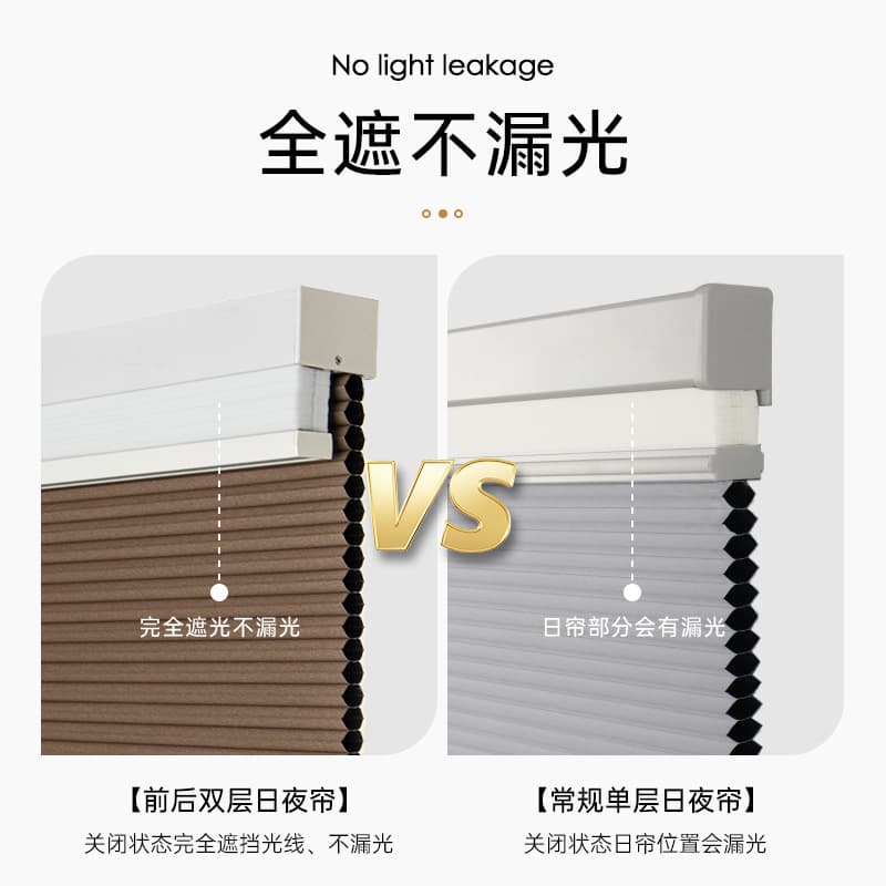 Double-Layer Honeycomb Curtains for Day and Night Insulation, Noise Reduction, Electric Operation, Suitable for Homestays and Hotels, Providing Light Blocking and Panoramic Views
