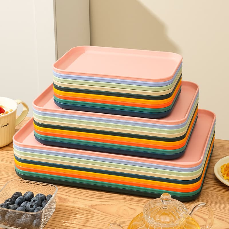 Nordic Rectangular Household Living Room Tray Cafeteria Hotel Restaurant Fast Food Tray Minimalist Style Tea Cup Plastic Tray