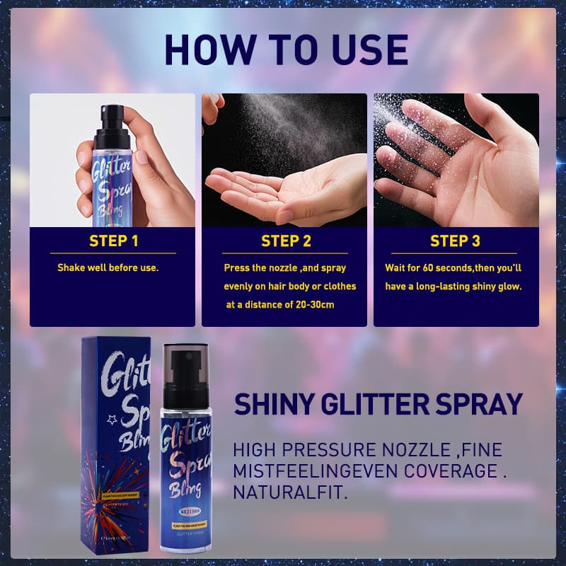 Cross-border Face Glitter Spray Highlighter Fine Non-smudge Full-body Setting Spray Glitter Spray