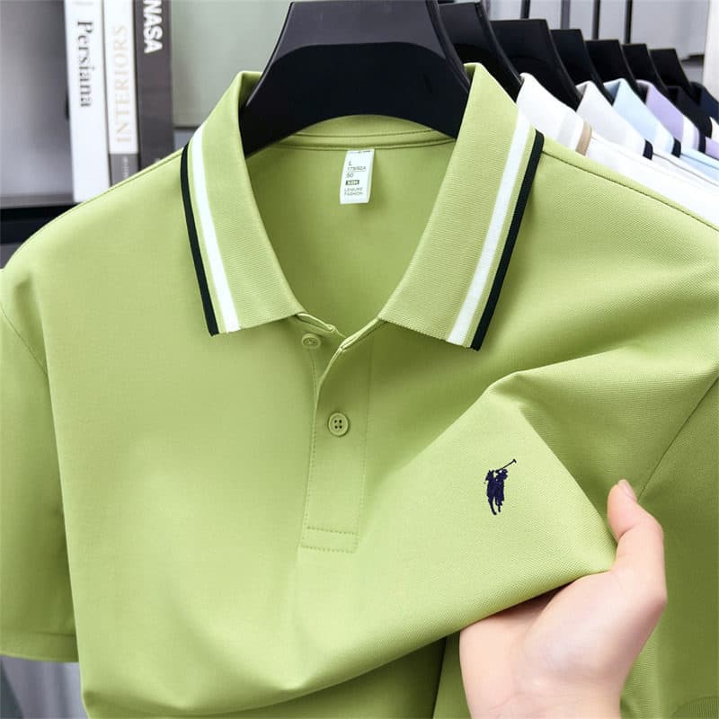 Paul Counter Men's Short Sleeve Polo Shirt Summer New Cotton Modal Casual Polo Shirt with Small Horse Logo