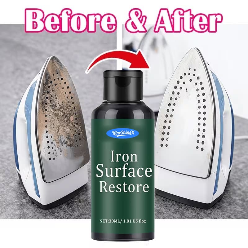 KineShineX steam iron cleaning paste accumulates dirt, rust and stains without damaging the material and improves the glide of the iron