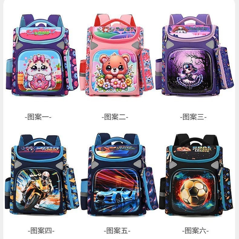 Cross-border Cartoon School Bag Student Cartoon Backpack New Two-Piece Set Children's Hard Shell Backpack for Grades 3-6