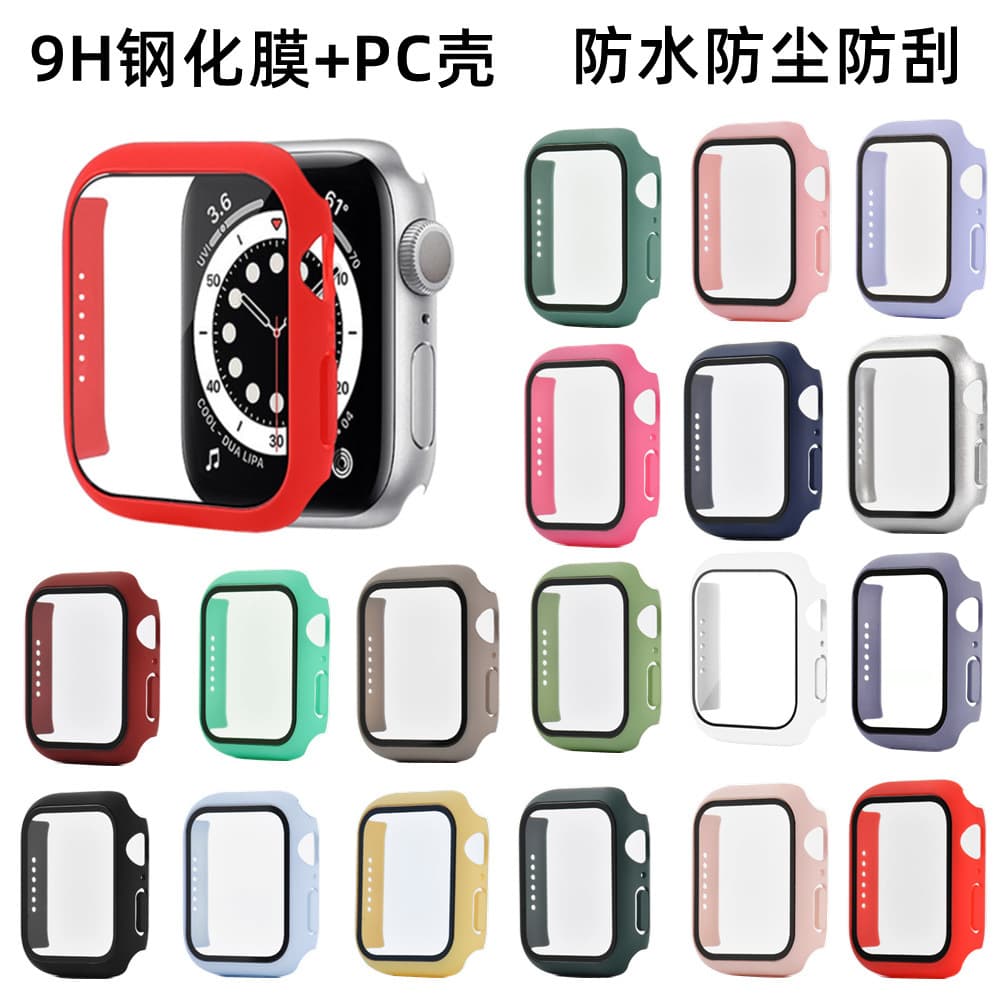 Compatible with Apple Watch S11 Ultra 2 Tempered Glass Case for iWatch 45678910 Protective Cover