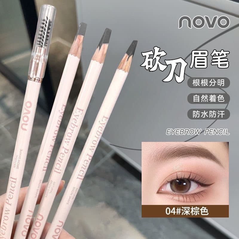 Novo Slim Peak Slim Machete Eyebrow Pencil Waterproof Long-Lasting Non-Fading Female Beginners Natural Wild Eyebrows with Clear Roots