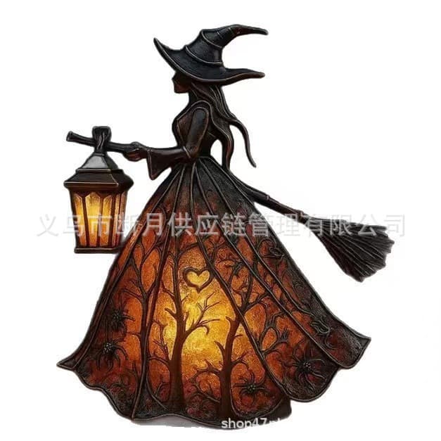 Cross-Border Halloween Witch Lamp, Gothic Halloween Witch Lamp, Gift for Halloween Enthusiasts